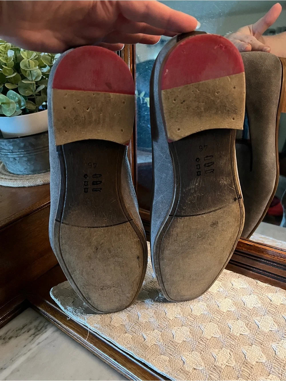 ZERBAY‎ Classic Hekla Patterned Suede Tassel Slip On Loafer Grey Brown Men's 13